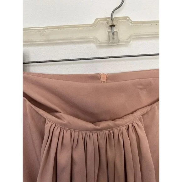 Anne Valerie hash pink silk gathered pleated middle bubble hem mini skirt M - Picture 5 of 10